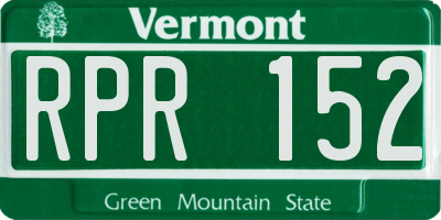 VT license plate RPR152