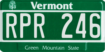 VT license plate RPR246