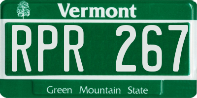 VT license plate RPR267