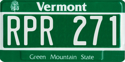 VT license plate RPR271