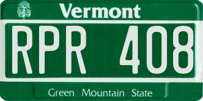 VT license plate RPR408