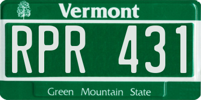 VT license plate RPR431