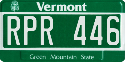 VT license plate RPR446