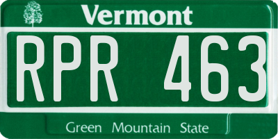 VT license plate RPR463