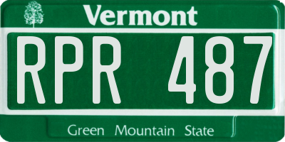VT license plate RPR487