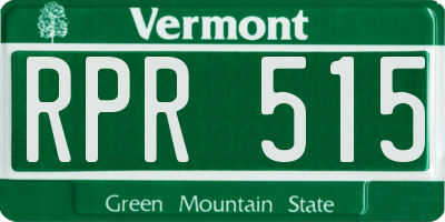 VT license plate RPR515