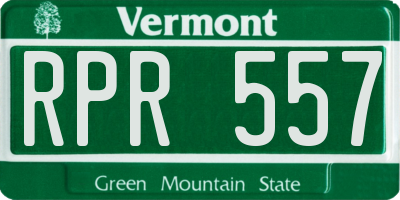 VT license plate RPR557