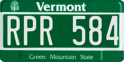 VT license plate RPR584