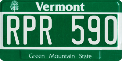 VT license plate RPR590