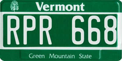 VT license plate RPR668