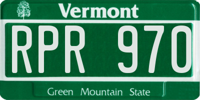 VT license plate RPR970