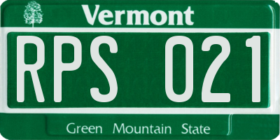 VT license plate RPS021