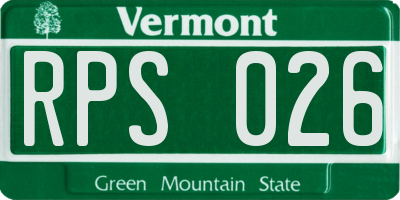 VT license plate RPS026