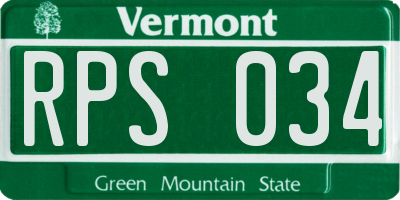 VT license plate RPS034
