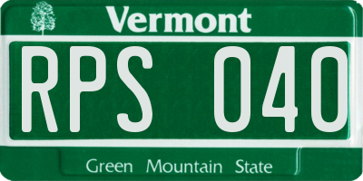 VT license plate RPS040