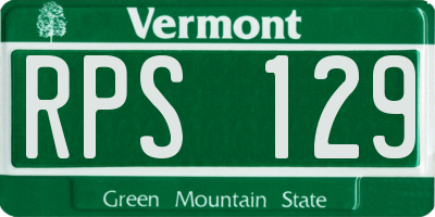 VT license plate RPS129