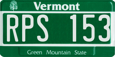 VT license plate RPS153