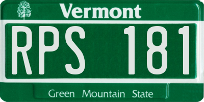 VT license plate RPS181
