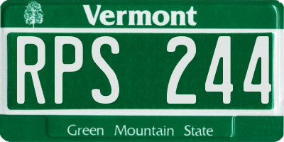 VT license plate RPS244