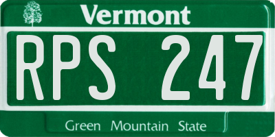 VT license plate RPS247
