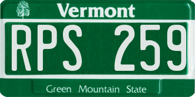 VT license plate RPS259