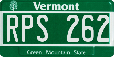 VT license plate RPS262