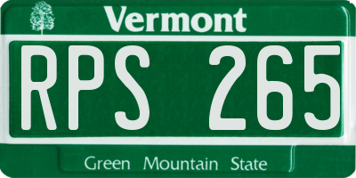 VT license plate RPS265