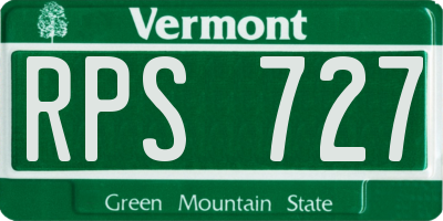 VT license plate RPS727