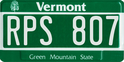 VT license plate RPS807