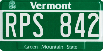 VT license plate RPS842