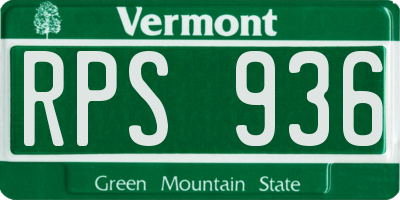 VT license plate RPS936