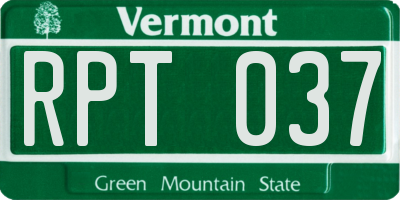 VT license plate RPT037