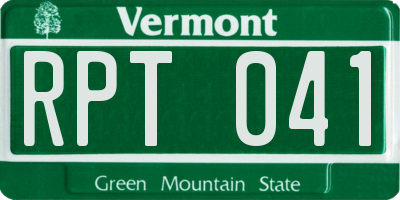 VT license plate RPT041