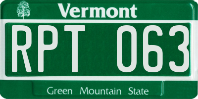 VT license plate RPT063