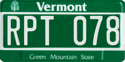 VT license plate RPT078
