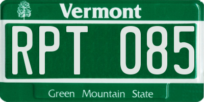 VT license plate RPT085