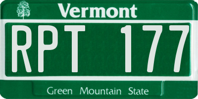 VT license plate RPT177