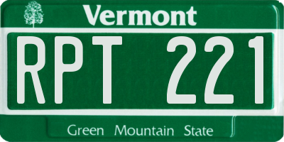 VT license plate RPT221