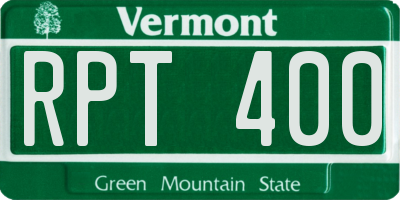 VT license plate RPT400