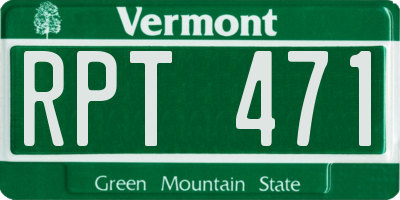VT license plate RPT471