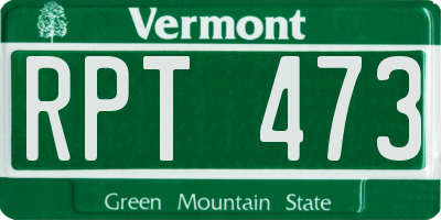 VT license plate RPT473