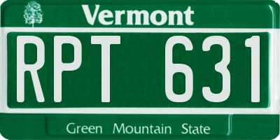 VT license plate RPT631