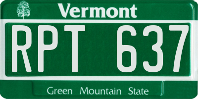 VT license plate RPT637
