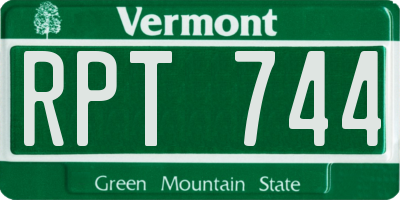 VT license plate RPT744