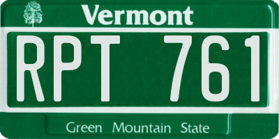 VT license plate RPT761
