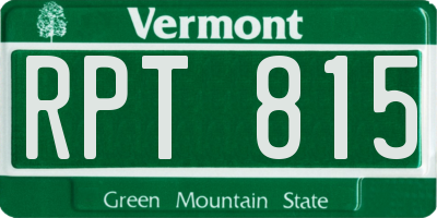 VT license plate RPT815