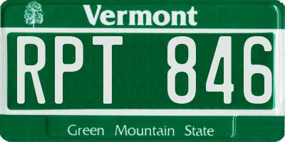VT license plate RPT846