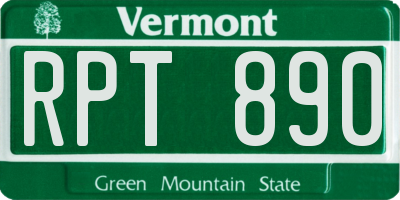 VT license plate RPT890