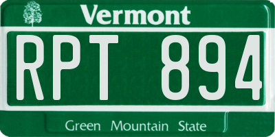 VT license plate RPT894