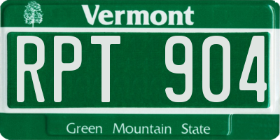 VT license plate RPT904